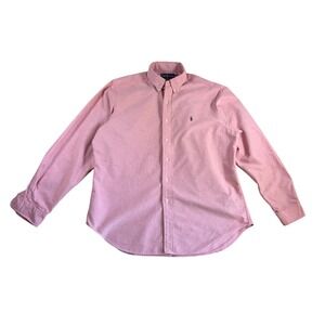 Ralph Lauren Mens Classic Fit Pink Oxford Button Down Shirt Size 17 36/37